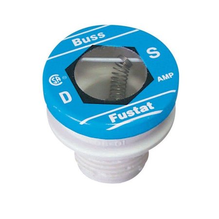 EATON BUSSMANN Plug Fuse, S Series, Time-Delay, 6.25A, 125V AC, Indicating, 10kA at 125V AC BP/S-6-1/4